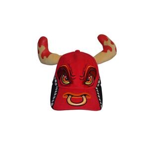 Monster Jam Red El Toro Loco Adjustable Hat with Horns Youth Size